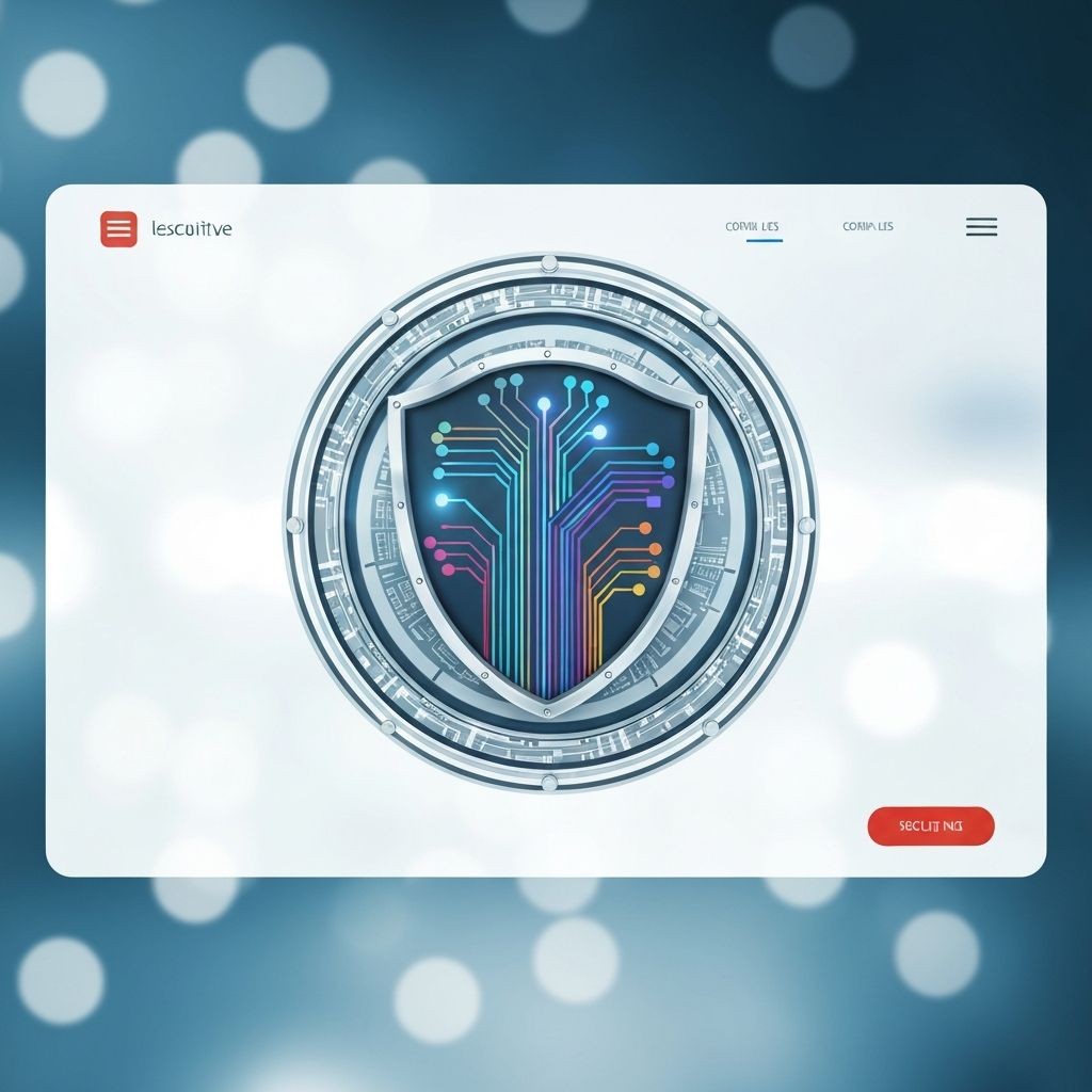Privacy and security concept with shield and lock