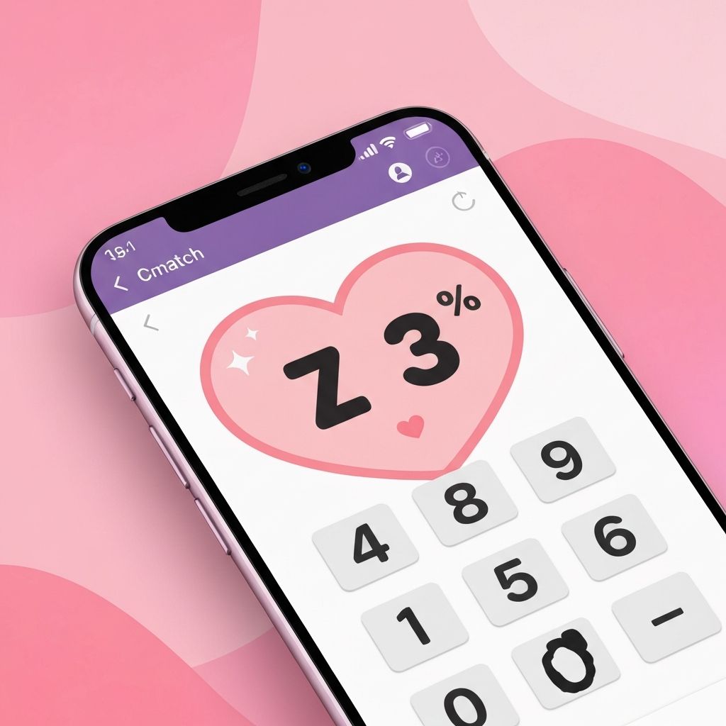 Love calculator app showing percentage match